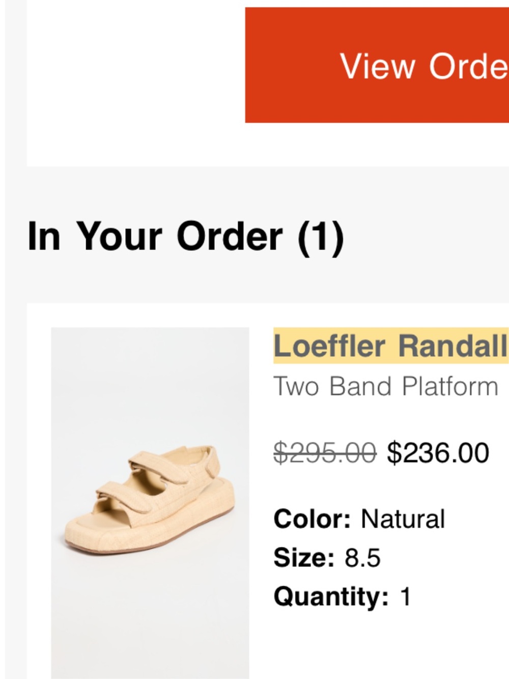 Loeffler Randall Two-Band Platform Sandal in Natural